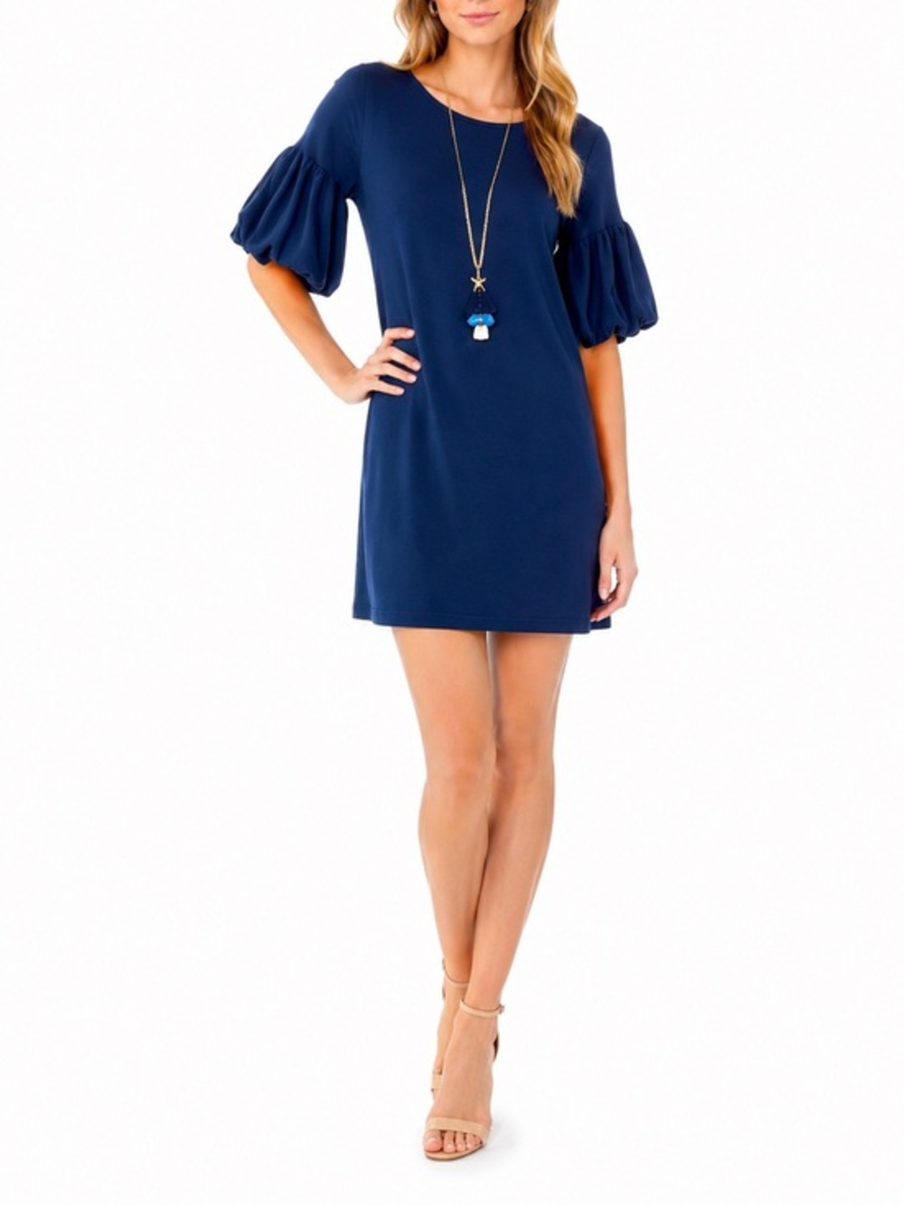 Lilly Pulitzer Lindell Dress XXS True Navy Bell Sleeve Shift NEW Preppy
